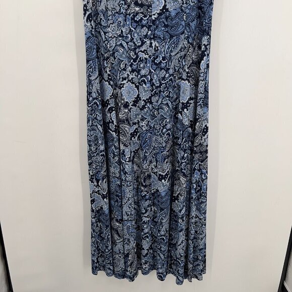 Michael Kors Plus Arabesque Paisley Navy Blue Sleeveless Maxi Sun Dress 2X NWT - Picture 5 of 13